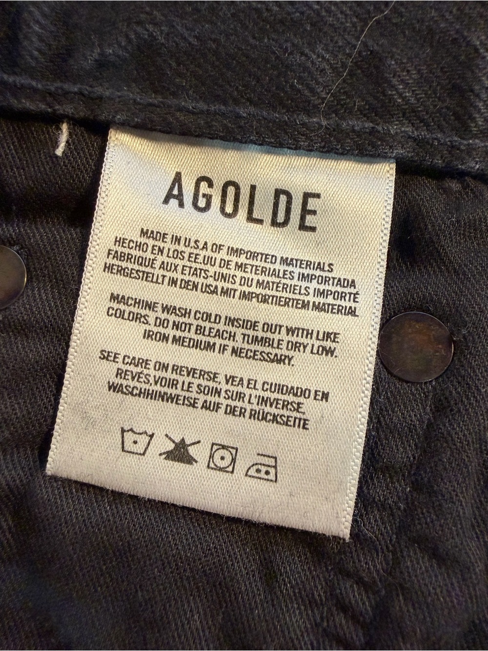 NWT Agolde ‘Criss Cross Straight Leg Jeans’ in “Feverish” Distressed Black Sz 23 - Picture 13 of 16